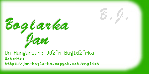 boglarka jan business card